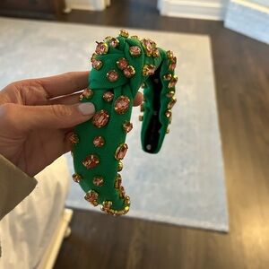 LELE SADOUGHI green and light pink gem headband